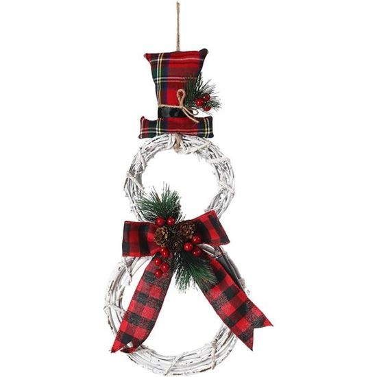 Couronne De Noël Lumineuse En Forme De Cœur Avec Ruban - Décoration De Porte Ou Mur (30x23 Cm) - Piles Non Incluses