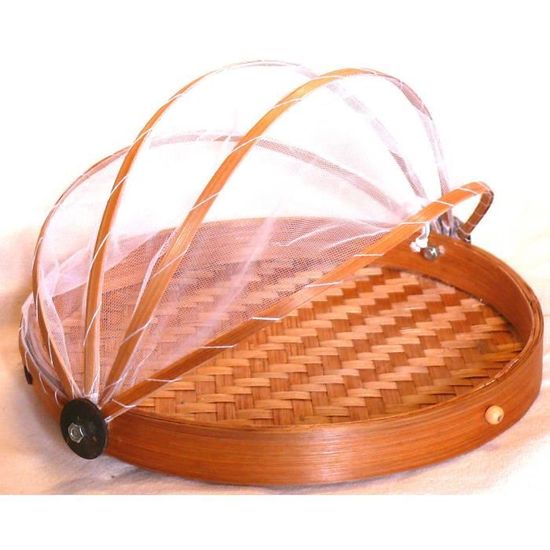 Cloche à Fromage En Bambou Avec Planche Et Couvercle - 26 X 26 Cm, Pour Présenter Et Protéger Fromages Et Charcuterie