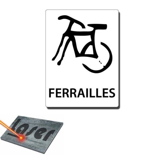 Plaque gravée autocollante 20x15cm /"Local vélo/" fond blanc