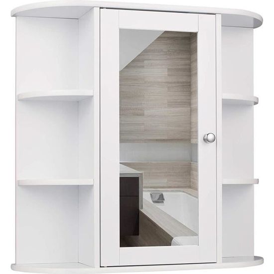 Armoire Miroir De Salle De Bain,Armoire Murale Avec Miroir - 3 Étagères - 50x30x