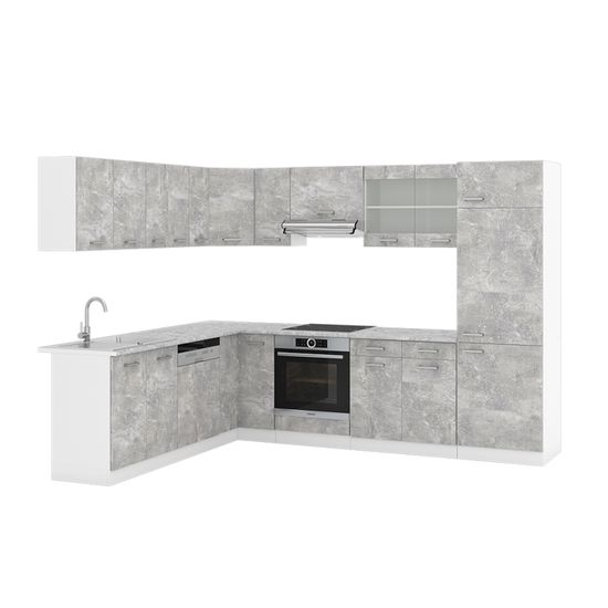 Cuisine équipée « R-Line » Vicco 140 cm gris noble/blanc