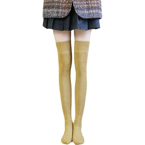 Moon Wood Chaussettes Hautes Femme Extra Longues Au-dessus Du Genou – Polaire Corail Douce Et Chaude, Thigh High Socks Hiver Cosy !