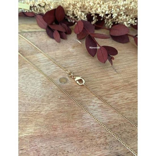 Chaîne Fine Gourmette Maille Plaquée Or Jaune 18k - 38 Cm - Occasion Très Bon état