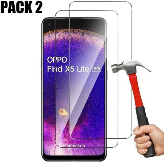Pack Protection OPPO Find X5 Lite : 2 Films Verre Trempé + Coque - Marque Novago