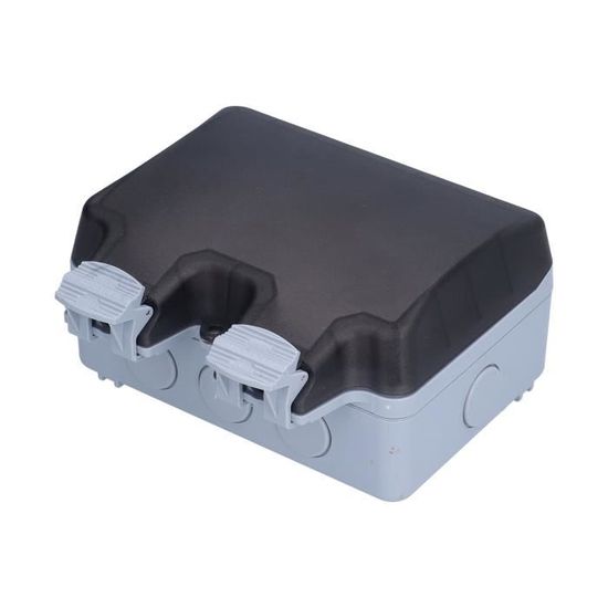 AYYDS Prise extérieure avec port USB IP66 résistante aux intempéries, prise de jardin en saillie, contact de protection pour l'intérieur et l'extérieur, avec couvercle à charnière