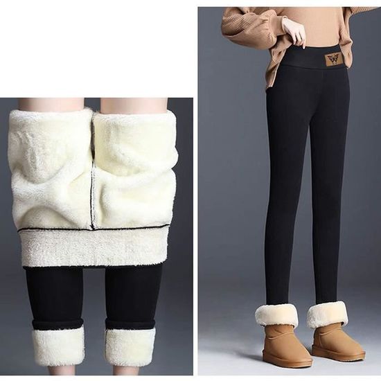 Legging Thermique Femme Hiver - Doublé Polaire, Taille Haute, Avec Poches, Pour Yoga, Sport Et Confort