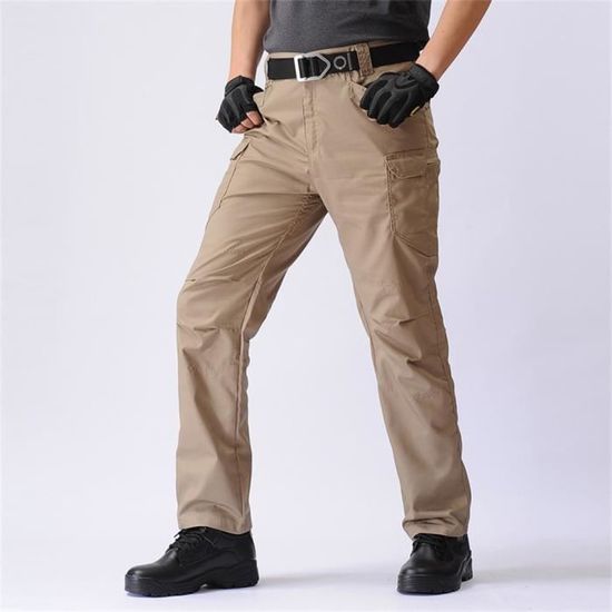 Pantalon Cargo Homme Tactique - Multipoches Avec Fermetures Zippées - Tissu Imperméable - Pour Outdoor, Travail, Militaire