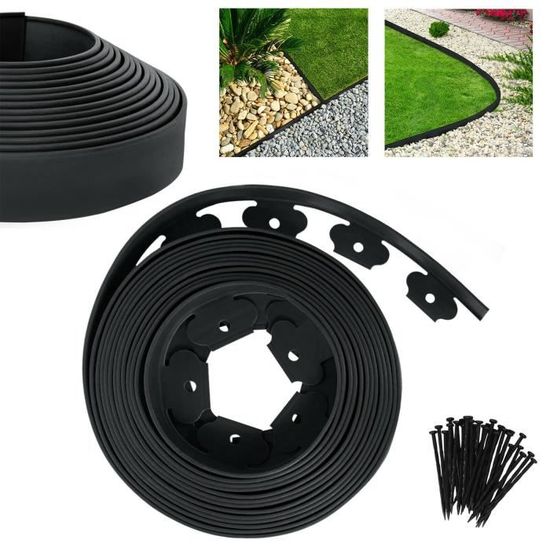 Bordure De Jardin Flexible 3 M - Hauteur 30 Cm, Plastique Résistant, Installation Sans Outils, Noir