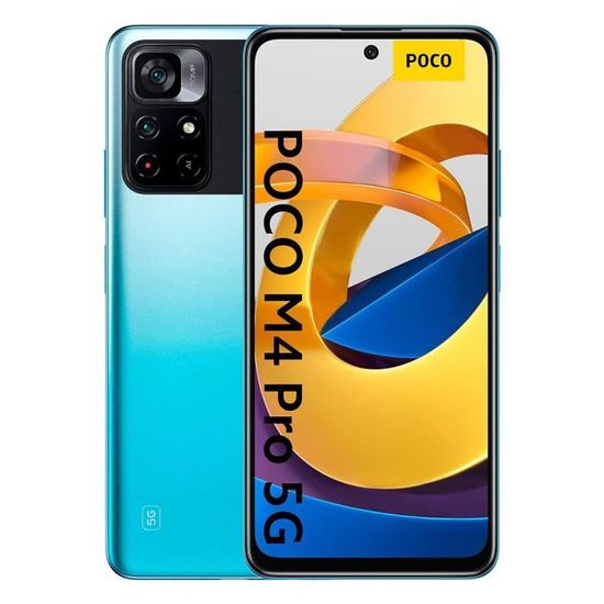 XIAOMI POCO M4 Pro 4+64Go Bleu 5G Téléphone NFC Dimensity 810 5000mAh Triple Caméra 50MP 90Hz 6.6 Pouces FHD + DotDisplay