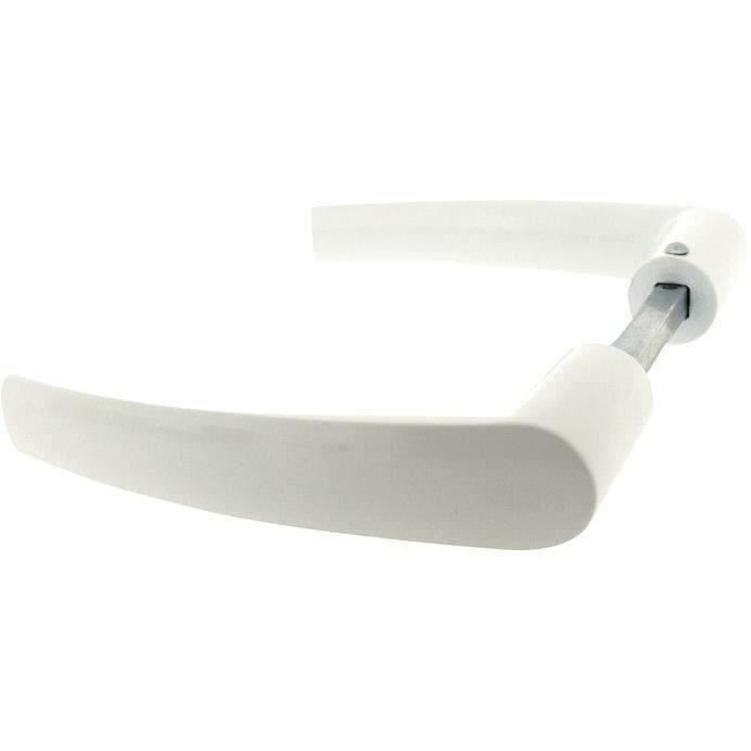 Bequille double carré de 6 aluminium blanc