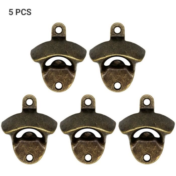 décapsuleur en métal de bière mural bouchon de boissons outil de cuisine Vert 5 PCS