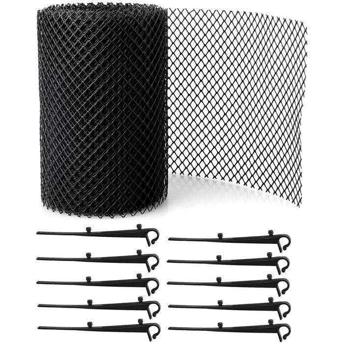 Filet Tubulaire pour Goutière 8 Mètres Grillage Gouttiere pour Protege Toiture Et Protection Contre Feuille.[10 Crochets + 1g[276]