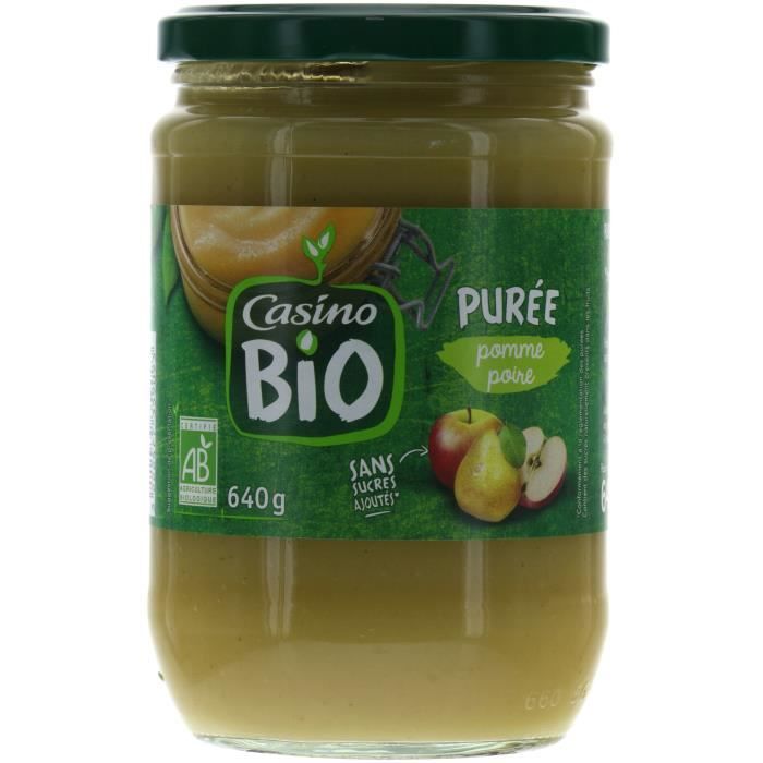 CASINO Purée Poires Bio - 640G