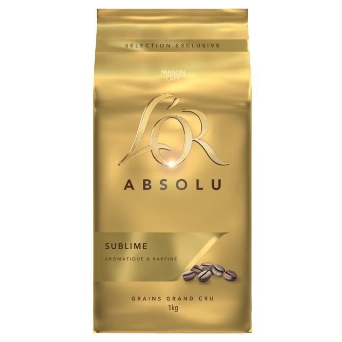 LOT DE 4 - L'OR Absolu Café en grains Sublime - paquet d'1Kg