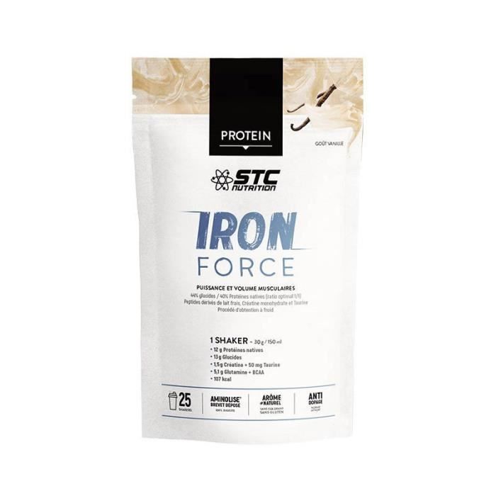 STC Nutrition Iron Force Protein Doypack Saveur Vanille 750g