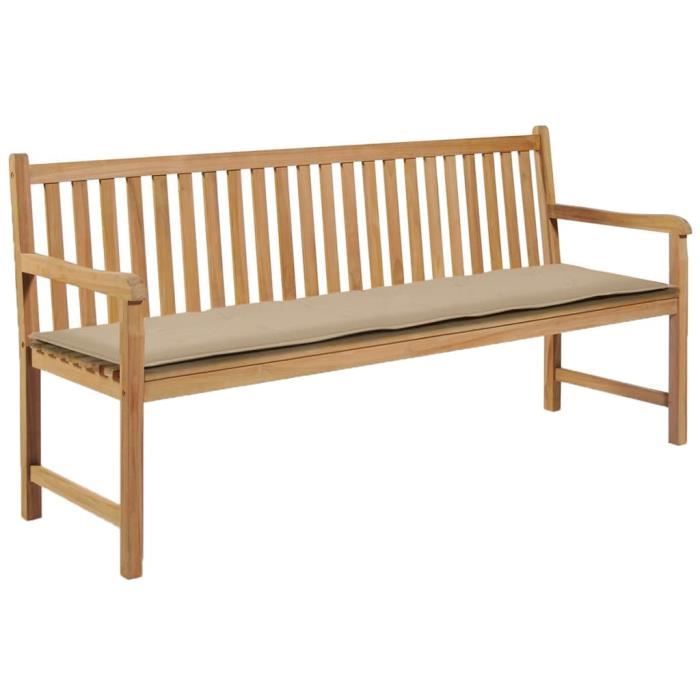 ♫5127 Coussin de banc de jardin Style Moderne - Coussin D'extérieur - Beige 180 x 50 x 3 cm Home®