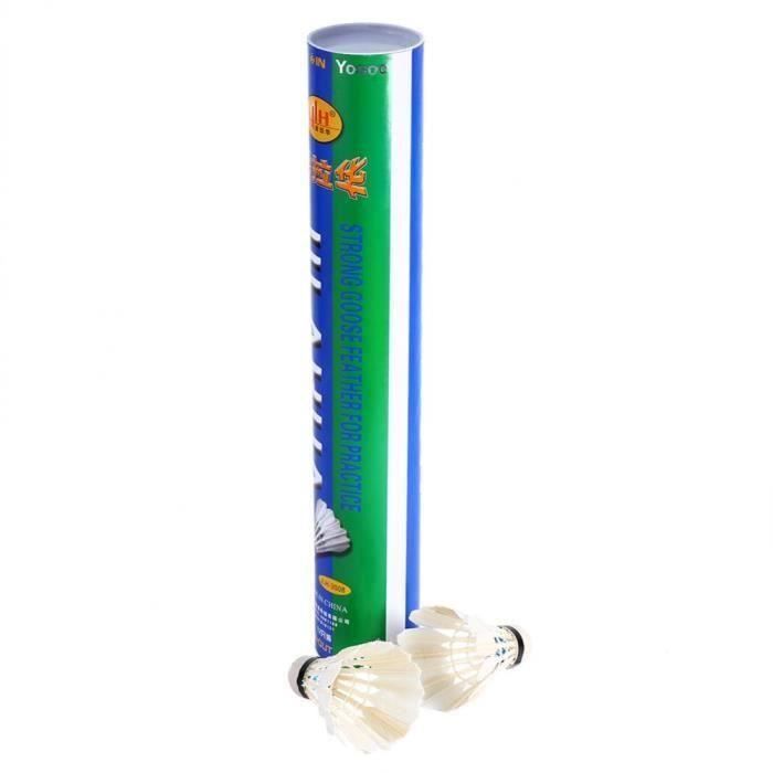 12pcs Ballon de badminton en plumes d'oie blanche Volants Sport Jeu d'entraînement - royalachat