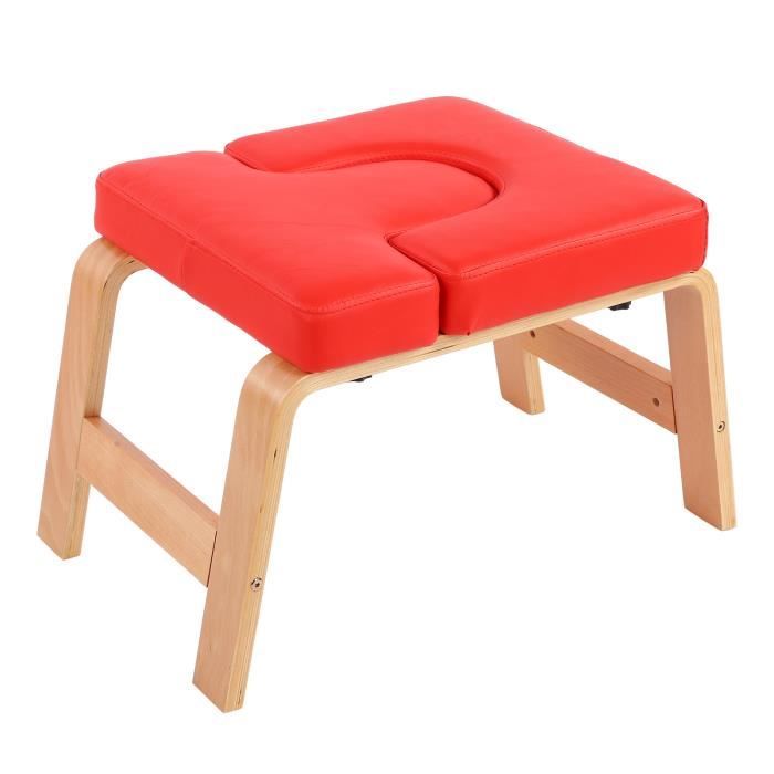 ARAMOX Chaise de yoga tabouret Chaise d'Inversion de Yoga Tabouret de Poirier de Musculation à Maison de Gym de Femmes Hommes(Rouge