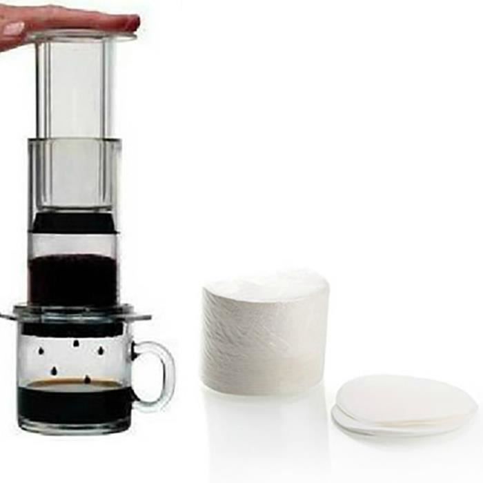 Café Filtres,Behogar 350 pièces jetables remplacement maille ronde filtres papiers pour Aeropress cafetière