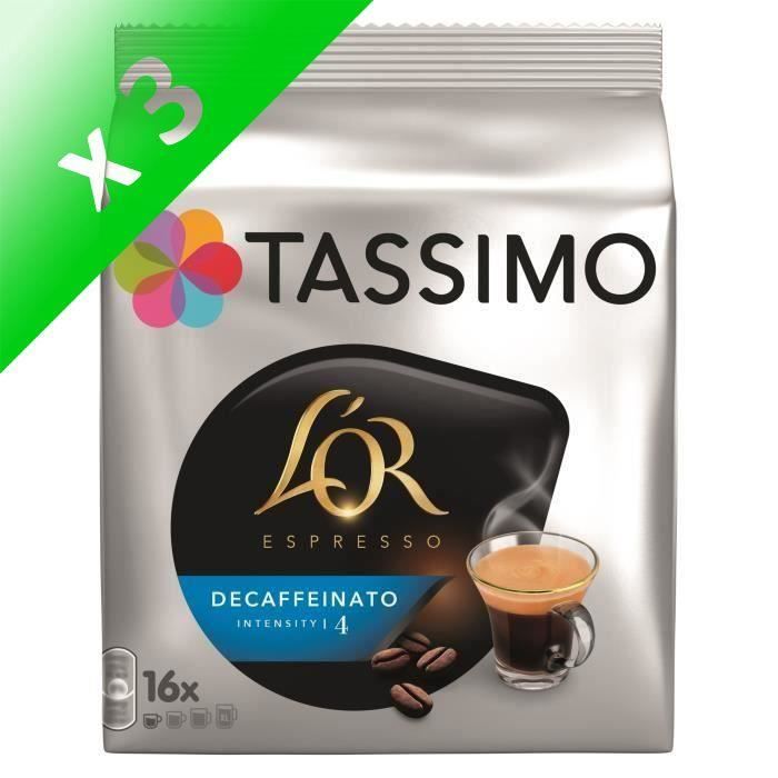 Lot de 3 - Tassimo Espresso Décaféiné café en dosettes x16 - 106 g