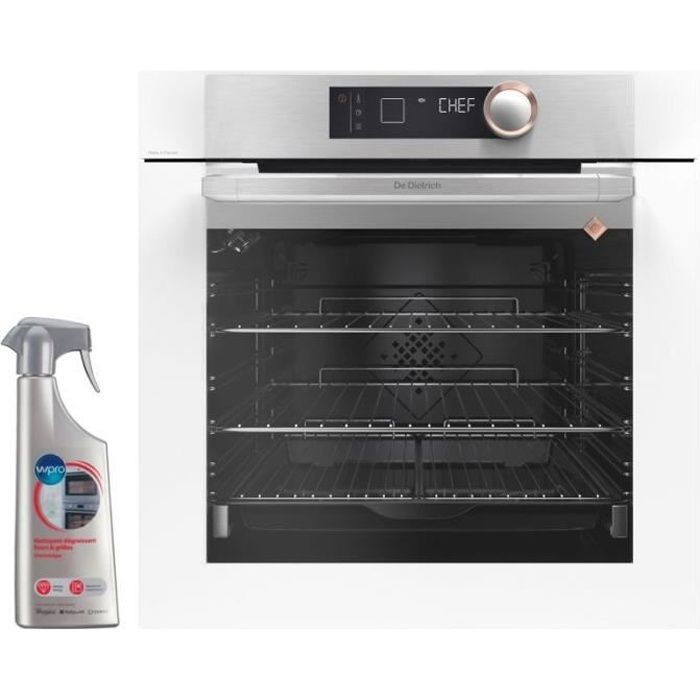 DE DIETRICH Four pyrolyse encastrable blanc 73L multifonction porte froide 9 modes de cuisson 56 Blanc