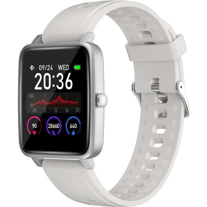 Montre Connectée Sport DOOGEE CS1 Smartwatch Homme Femme Bluetooth 4.0 IP68 Étanche pour iPhone Android - Gris