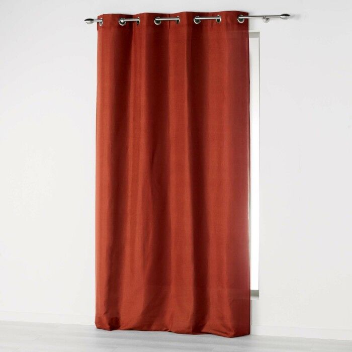 RIDEAU A OEILLETS 140 x 260 CM MICROFIBRE UNIE ABSOLU TERRACOTTA