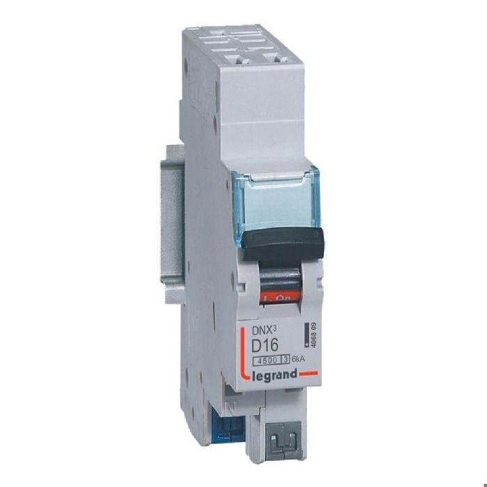 Disjoncteur DNX³ 4500 U+N 230V 16A Courbe D aut...
