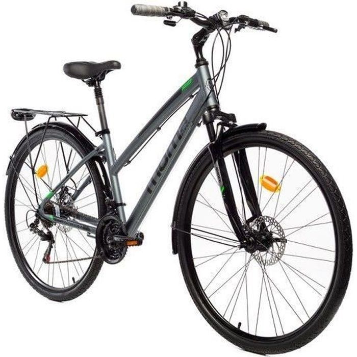 Vélo Trekking Pro W 28- Moma Bikes aluminium Shimano 21v. freins à disque
