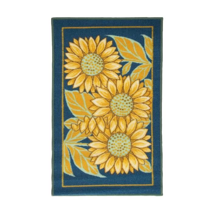 Tapis BIO LINE TOURNESOL NEW Antidérapant (50x80cm) Jaune/Bleu