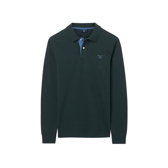 Gant Polo Manches Longues Vert Homme 255105-387