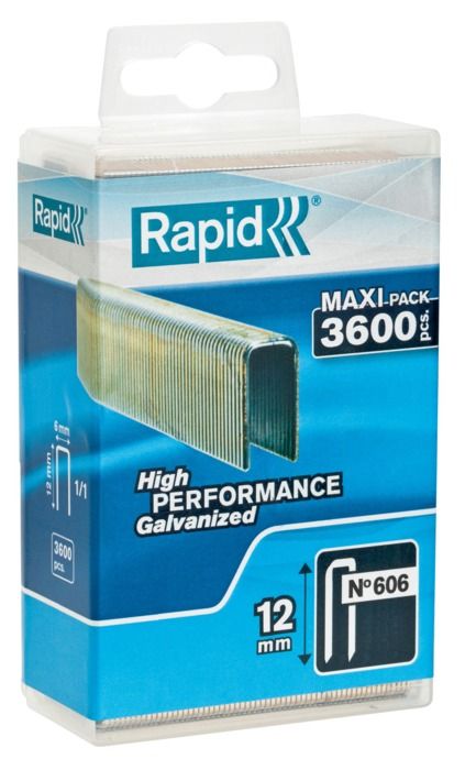 RAPID 3600 agrafes n°606 12mm galvanisées