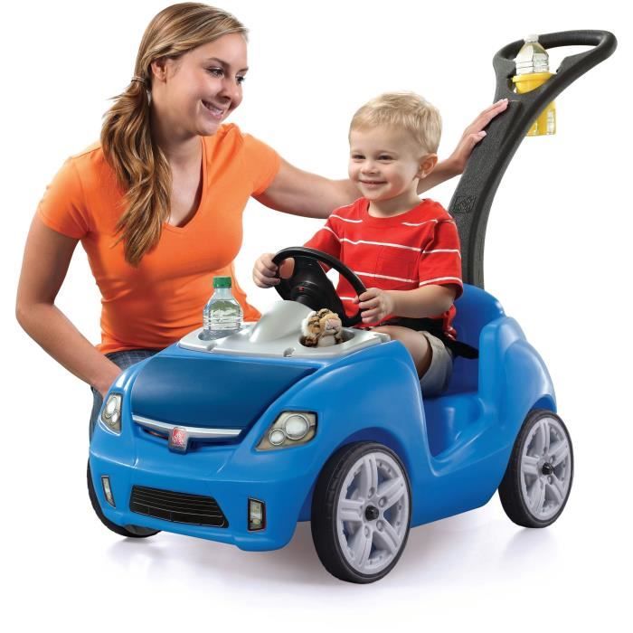 Step2 Wisper Ride Voiture Enfant Porteur Auto en bleu | Véhicule Jouet avec barre de poussée pour Enfants dès 1.5 ans