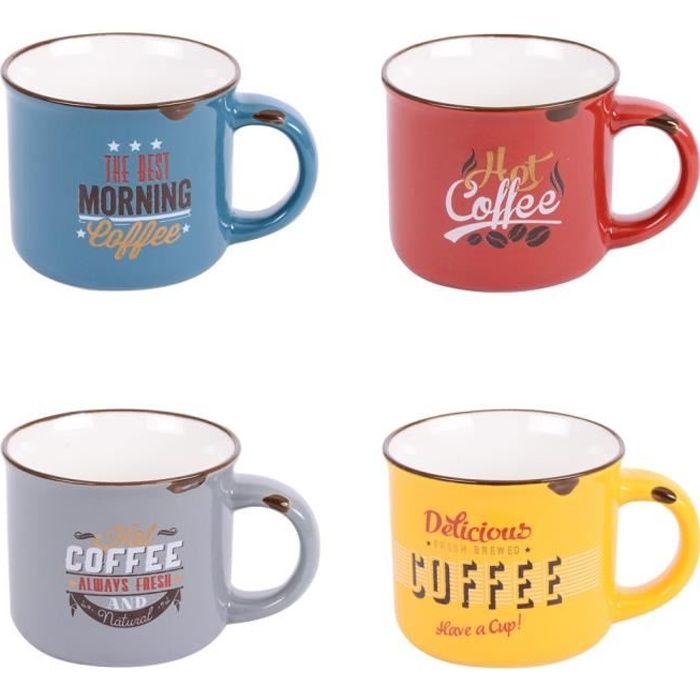 TABLE PASSION - Coffret 8 tasses 11 cl Vintage NEURE Multicolore