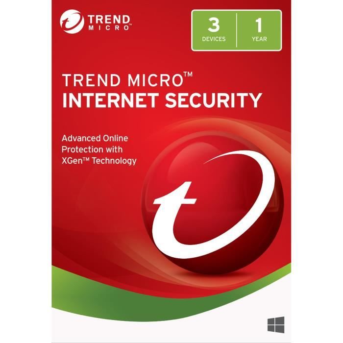 Trend Micro Internet Security 13 - 2021 - 3 Postes - 1 An - -Version Dématérialisée-