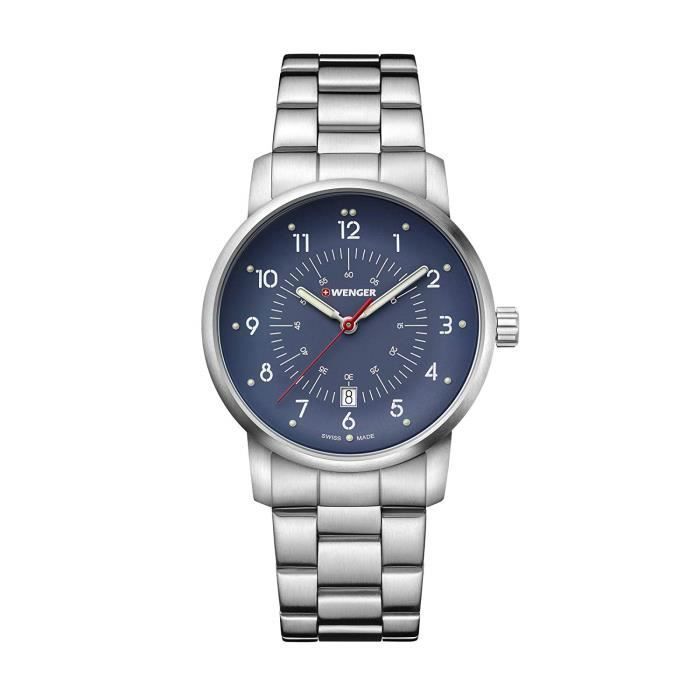Wenger Homme Avenue - Montre en Acier Inoxydable à Quartz analogique de Fabrication Suisse 01.1641.118 8054