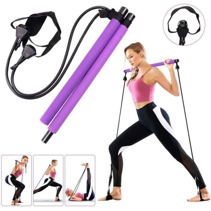 QQ26910-YOGA Barre de Pilates Fitness intérieur Gym femme Sports à la maison