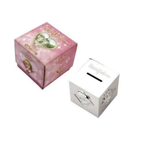 Zilverstad 6936261 Filles Tirelire Cube Argenté Laqué