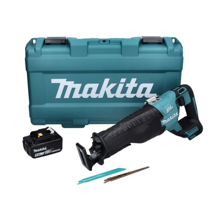 Makita DJR 187 T1K Scie sauteuse sans fil 18 V brushless + 1x Batterie 5.0 Ah + Coffret - sans chargeur