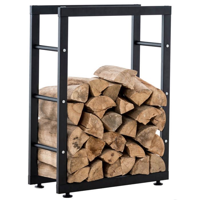 Range bûches etagere support bois de cheminee 25x80x125 cm metal mat noir DEC10028 Range bûches etagere support bois de cheminee 25x80x125 cm metal mat noir DEC10028