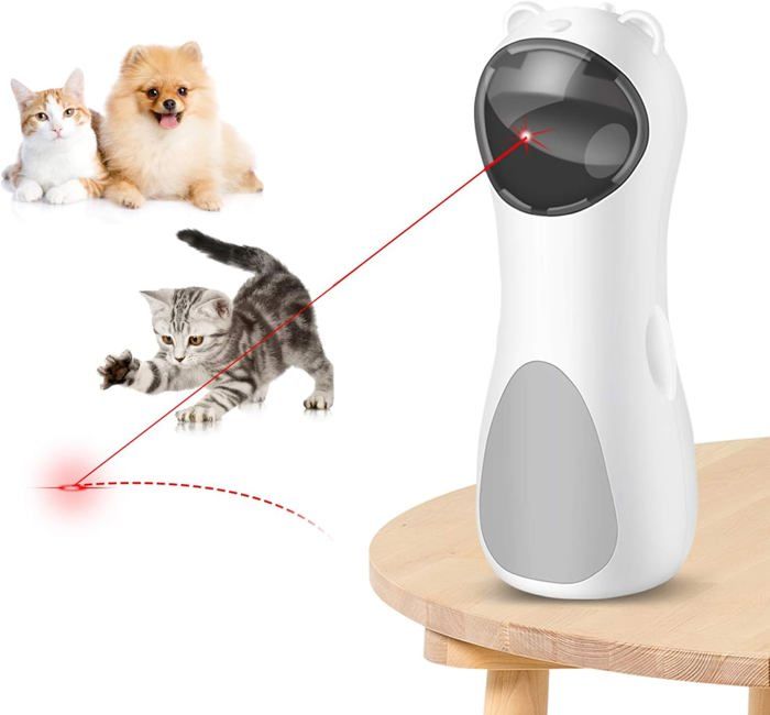 Meilleurs prix pour Jeu Laser Automatique pour Chat, Jouet Interactif pour Chat et Chien avec 5 Modes Laser Réglables, Charge USB