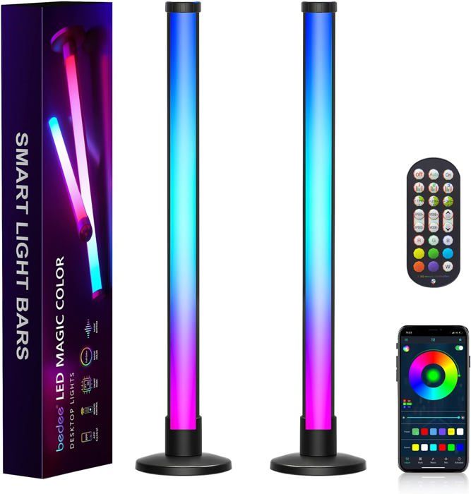 Smart LED RGB Lampe Gaming avec Effets Déclairage Multiples et Musique Smart Flow Light Bar Lumière Dambiance