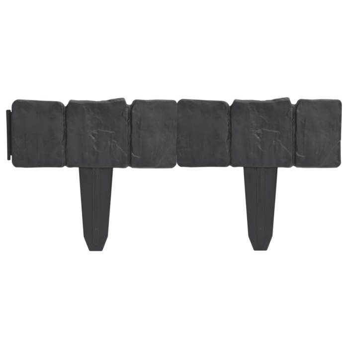vidaXL Clôture de jardin/pelouse aspect de pierre 41 pcs