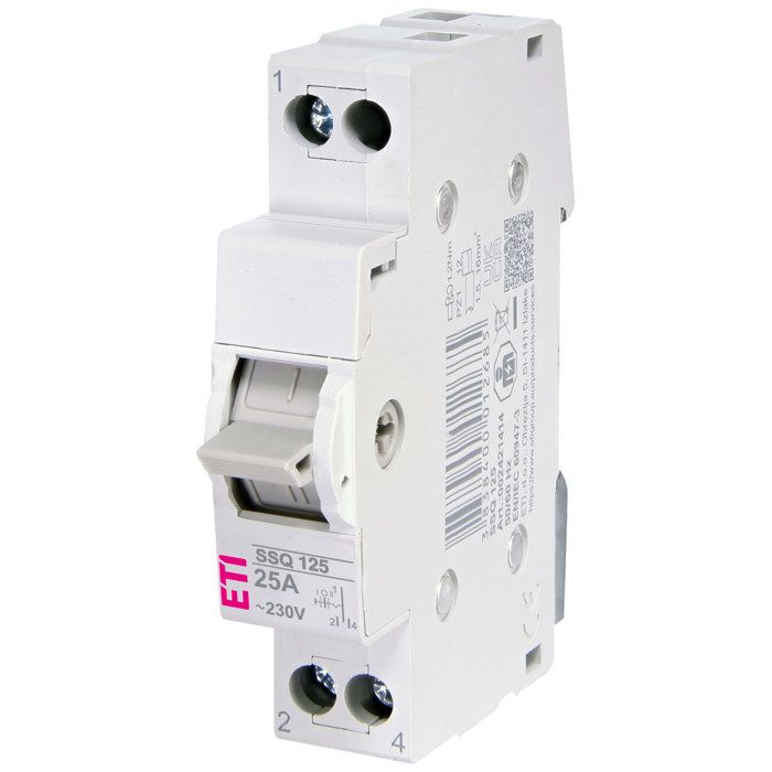 Interrupteur modulaire IO-II 25A unipolaire pour réseau et générateurs SSQ 125
