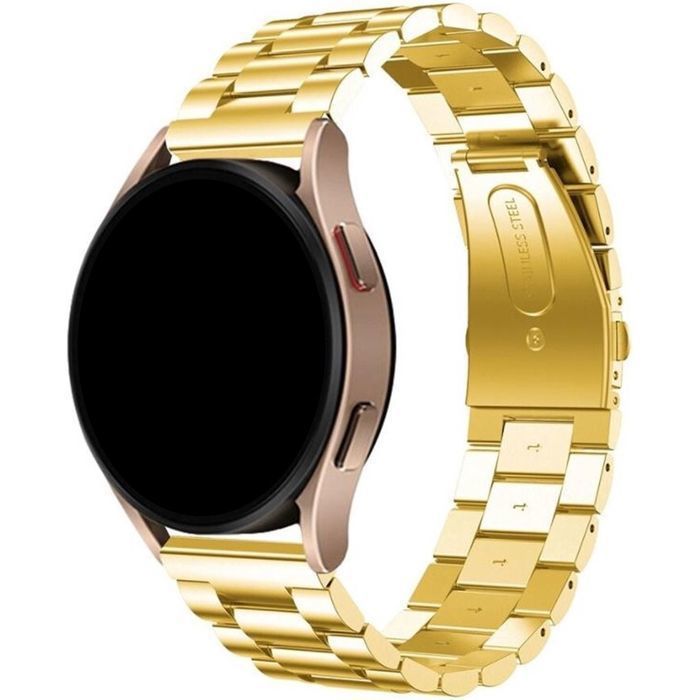 Stravo Bracelet acier 22 mm Huawei GT7/6/5/4 Garmin FR255/265/Vivoactive4/Venu3/2 Polar Vantage V3/M2/M & Watch3/GearS3 – Or