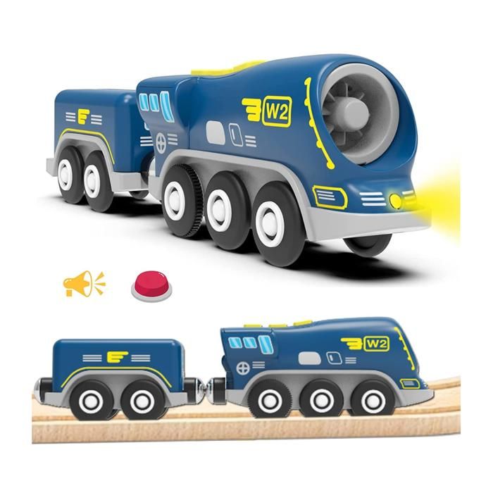Train Locomotive Électrique Magnétique - Compatible Thomas Brio, Jouet Dès 3 Ans