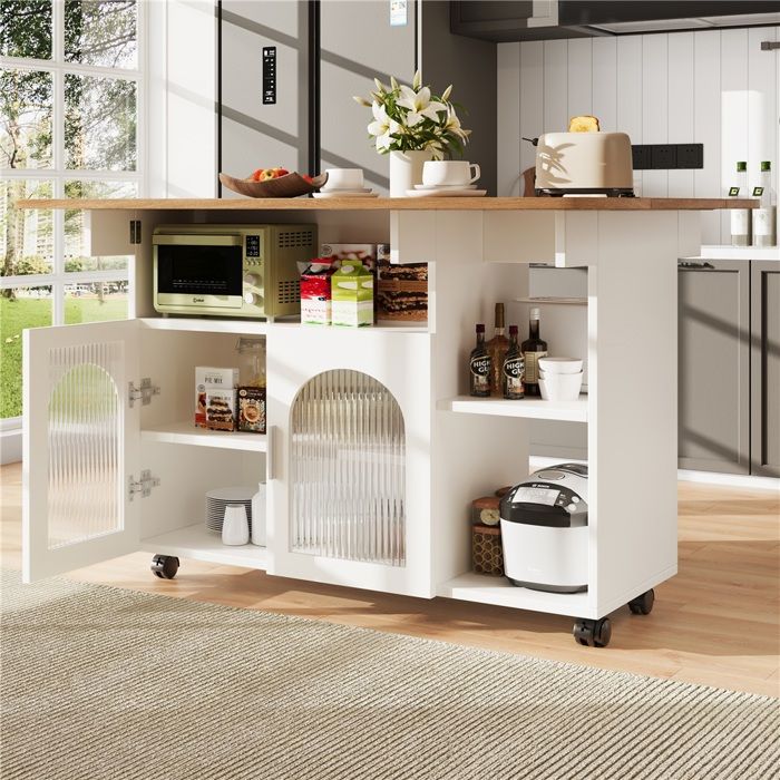 Desserte Cuisine Roulettes-2 Armoires Double Porte-Étagères Réglables-Mobilité Pratique-Naturel Blanc-Cuisine Optimisée Desserte Cuisine Roulettes-2 Armoires Double Porte-Étagères Réglables-Mobilité Pratique-Naturel Blanc-Cuisine Optimisée