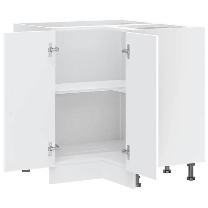 Moderne Placard dangle de cuisine Lucca SWEETY Meuble bas de cuisine blanc bois dingénierie 75.5x75.5x81.5 cm BB962