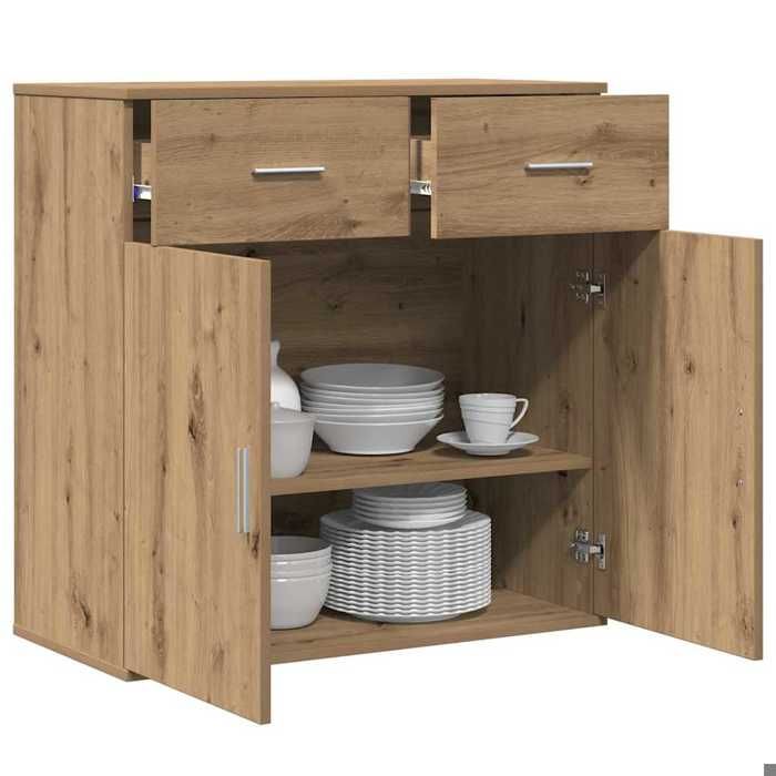 Sarazyj®Buffet bahut Placard de rangement - Marron Buffet - chêne artisanal - 78 x 38 x 80 cm - bois dingénierie - 40506