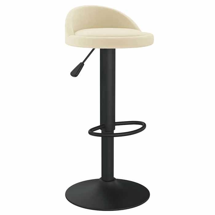 Promo février CHIC Tabouret de bar JILL 1 PC CHAISE HAUTE Crème Velours 36x38x(72-94) cm CCC1816
